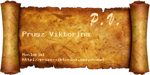 Prusz Viktorina névjegykártya